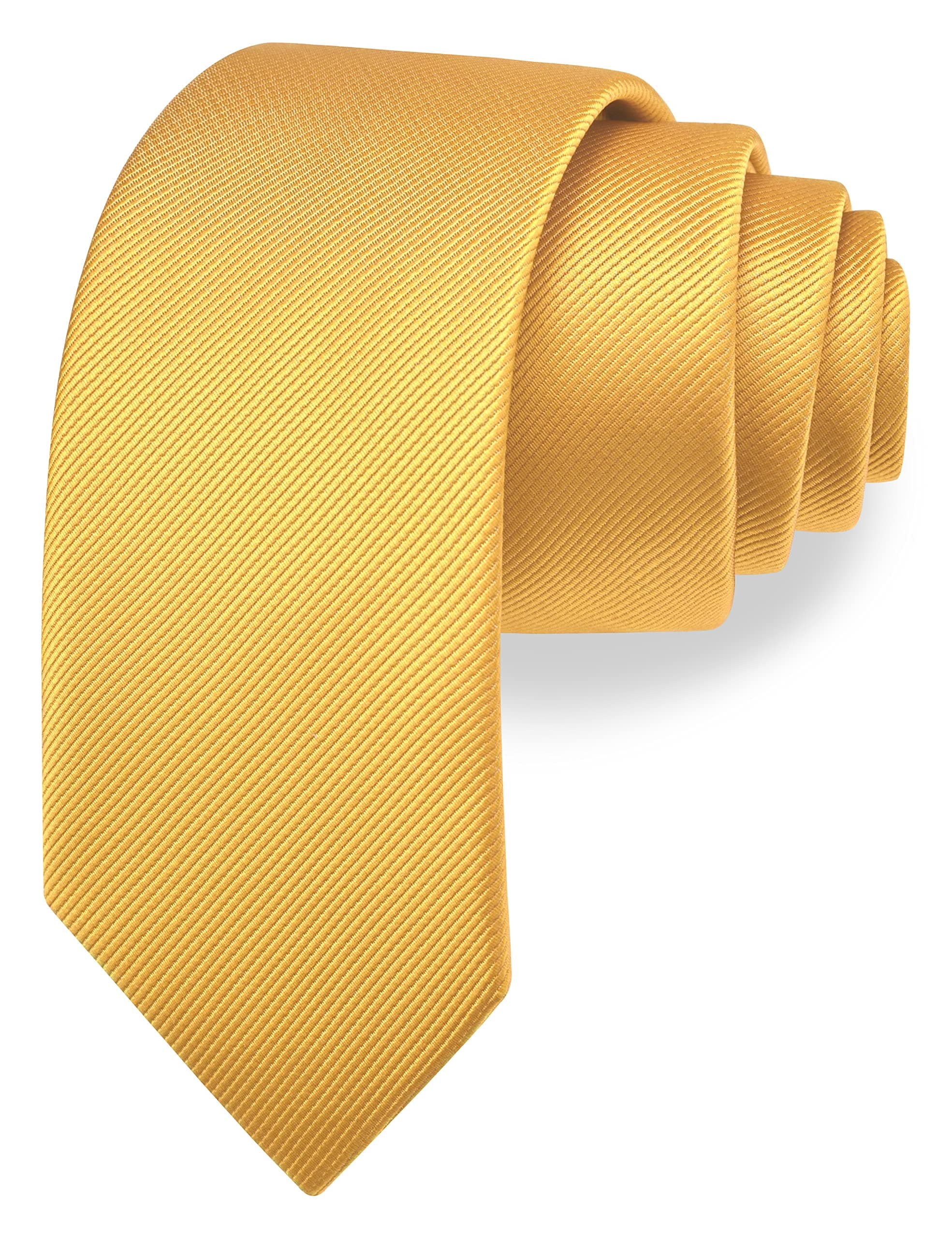 2.4"(6cm) Solid Pure Color Skinny Tie Plain Slim Necktie for Men