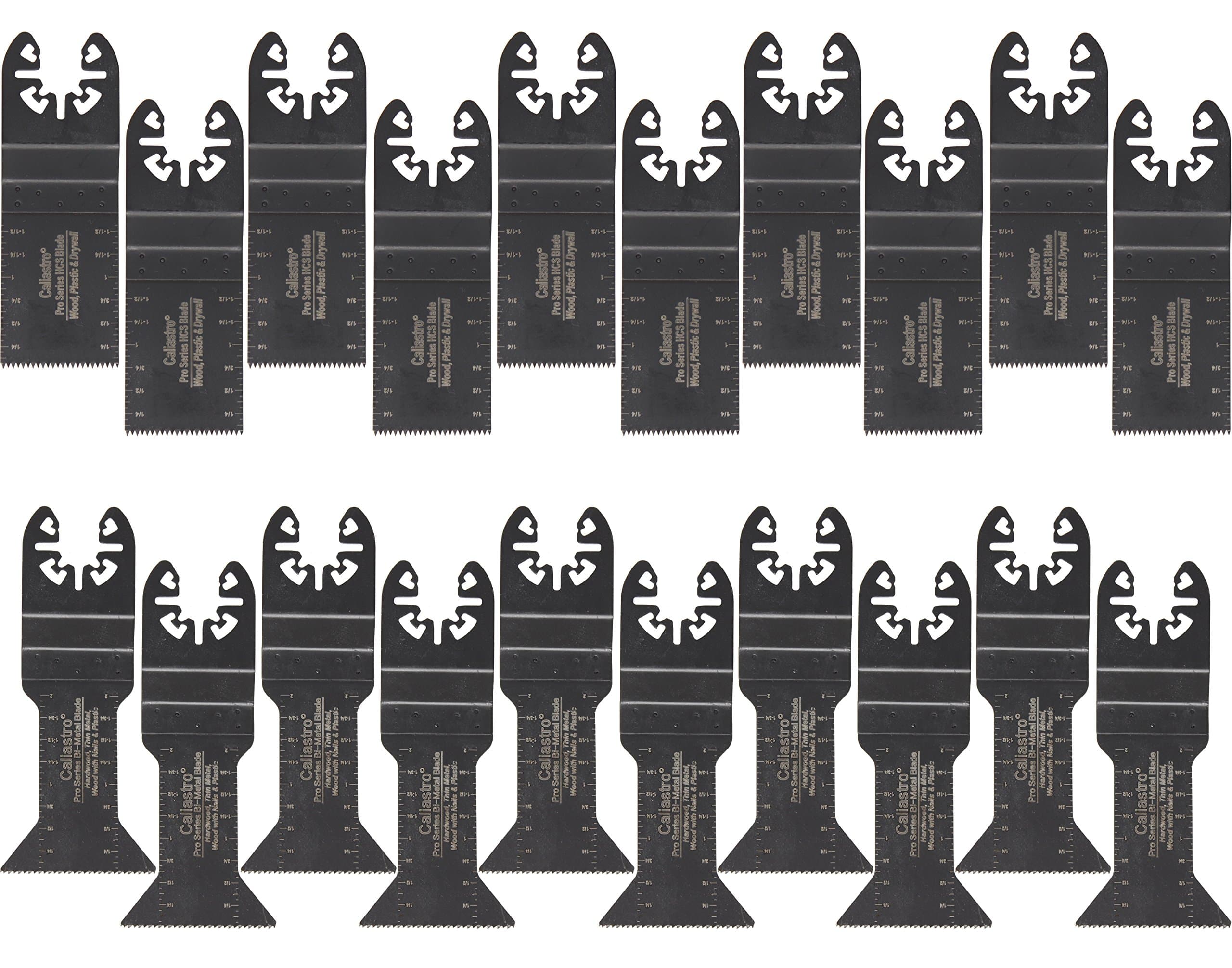 20 Wood Metal Professional Oscillating Multi Tool Quick Release Saw Blades with Universal Fit for Milwaukee, Ridgid, Dewalt, Bosch, Stanley, Ryobi, Skil, Black & Decker